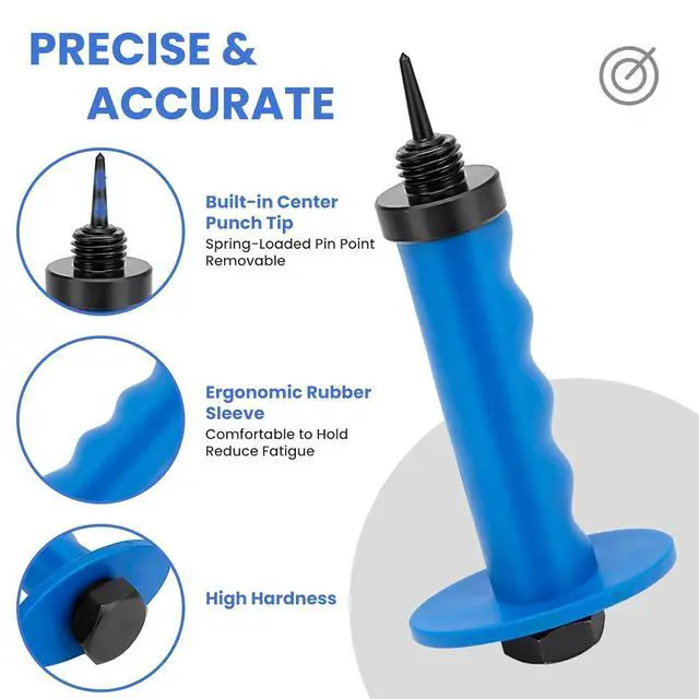 Alt view image 3 of 6 - Hollow Punch Set with Pin Point Punch Shaft, 3/16 to 1-3/8in
