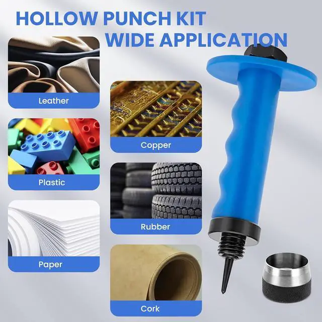 Alt view image 6 of 6 - Hollow Punch Set with Pin Point Punch Shaft, 3/16 to 1-3/8in