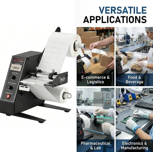 Alt view image 5 of 7 - 1150D Automatic Label Dispenser, 110V Electric Sticker Peeler with Intelligent Sensing & Auto Counting, 1-8m/min Adjustable Speed Labeling Machine for Multiple Rows, for Warehouse &