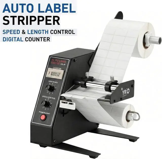 Alt view image 6 of 7 - 1150D Automatic Label Dispenser, 110V Electric Sticker Peeler with Intelligent Sensing & Auto Counting, 1-8m/min Adjustable Speed Labeling Machine for Multiple Rows, for Warehouse &