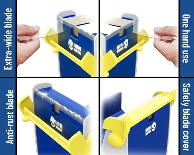 Alt view image 3 of 7 - by Excell Triple Premium Extra Wide Metal 3 Inch Tape Dispenser (2-Pack)