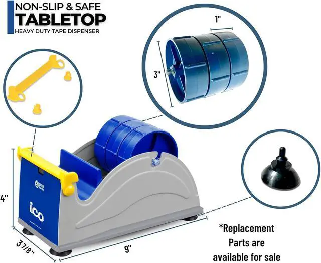 Alt view image 5 of 7 - by Excell Triple Premium Extra Wide Metal 3 Inch Tape Dispenser (2-Pack)