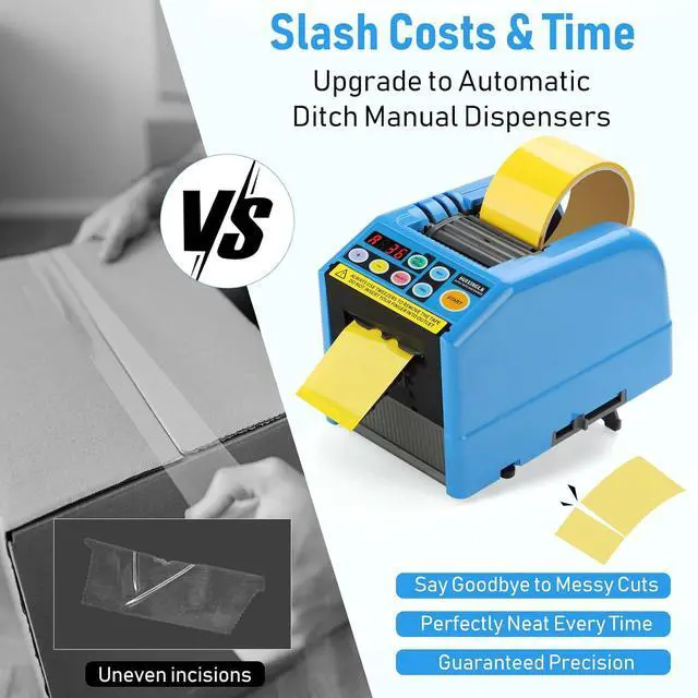 Alt view image 2 of 6 - Automatic Tape Dispenser,Ribbon Cutting Machine,6-60mm Width, 5-999mm Length, Ideal for Shipping, Schools, Restaurants, Business & Home