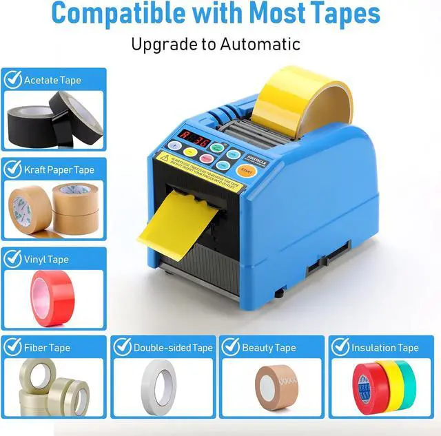 Alt view image 6 of 6 - Automatic Tape Dispenser,Ribbon Cutting Machine,6-60mm Width, 5-999mm Length, Ideal for Shipping, Schools, Restaurants, Business & Home