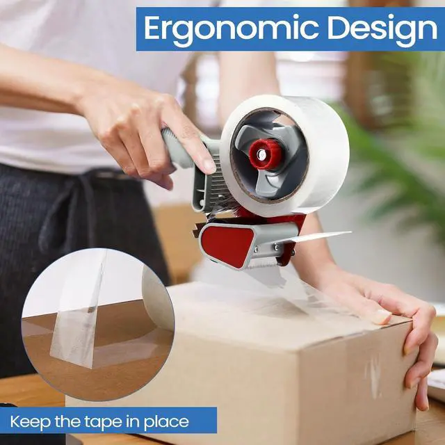 Alt view image 5 of 6 - 6 Pack Heavy Duty Packing Tape Dispenser Gun with 6 Rolls 2 Inch 2.7 Mil Thick Handheld Tape Gun for Moving, Shipping, Sealing Boxes and Packaging