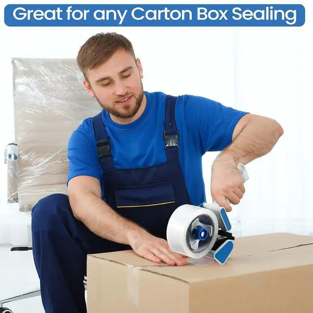 Alt view image 6 of 6 - 6 Pack Heavy Duty Packing Tape Dispenser Gun with 6 Rolls 2 Inch 2.7 Mil Thick Handheld Tape Gun for Moving, Shipping, Sealing Boxes and Packaging