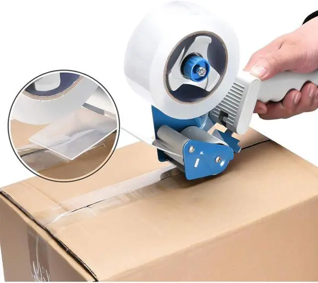 Alt view image 2 of 6 - 3-Inch Heavy Duty Packaging Tape Gun 4 Pcs Packing Tape Dispenser Gun Non Slip Silicone Handle Portable for Packing Boxes & Moving Box Sealing(Without Tape)
