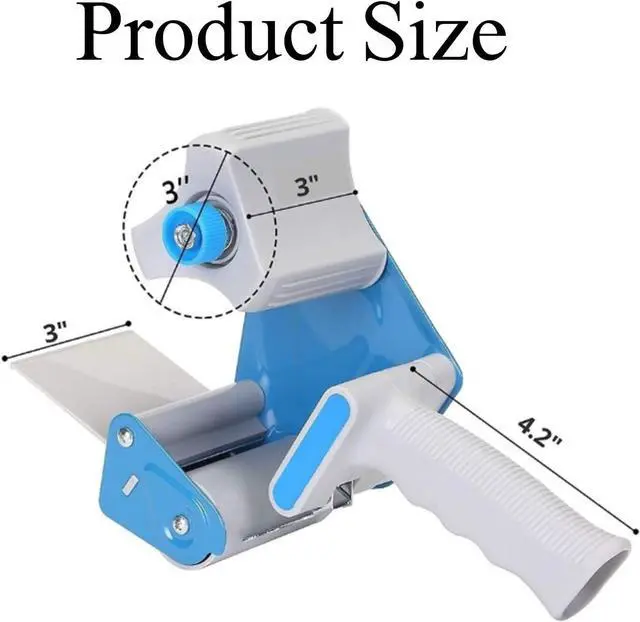 Alt view image 3 of 6 - 3-Inch Heavy Duty Packaging Tape Gun 4 Pcs Packing Tape Dispenser Gun Non Slip Silicone Handle Portable for Packing Boxes & Moving Box Sealing(Without Tape)