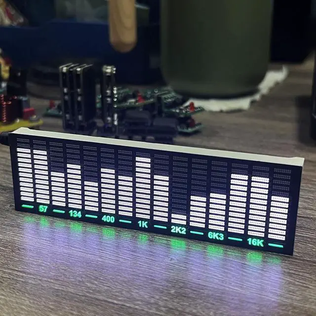 Alt view image 2 of 7 - Spectrum Analyzer, Audio Visualizer, Sound Control Light, LED Music Spectrum Display for Gaming Room Car Decoration, for Ambient Lighting, Decoration, etc