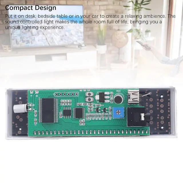 Alt view image 7 of 7 - Spectrum Analyzer, Audio Visualizer, Sound Control Light, LED Music Spectrum Display for Gaming Room Car Decoration, for Ambient Lighting, Decoration, etc