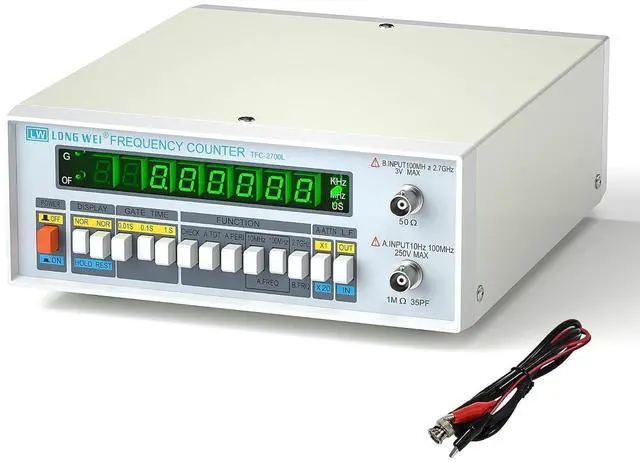 Main image of High Precision Frequency Counter, 10HZ-2.7GHZ High Resolution Frequency Counter, Multifunctional Digital Frequency Meter, High Stability, 8-Digit LED Display, TFC2700L