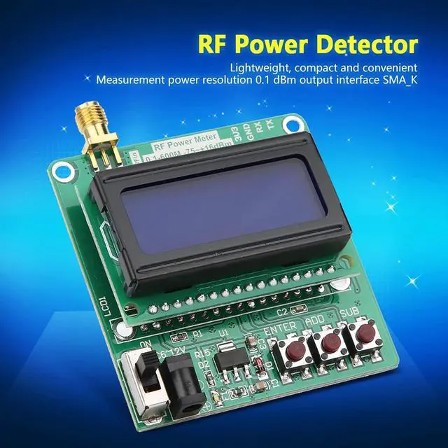 Alt view image 2 of 7 - RF Power Meter, 1-8000MHz -605 DBm Settable Power Attenuation Digital Display of Strength, RF Logarithmic Detector Amplifiers