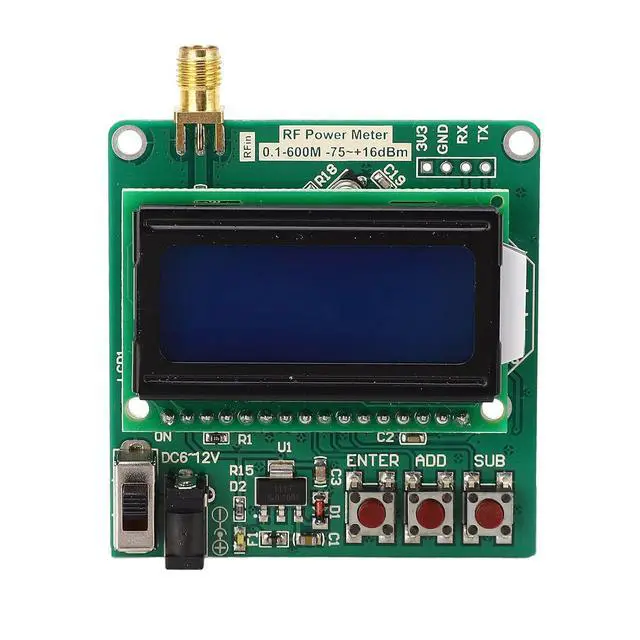 Alt view image 2 of 7 - Digital Rf Power Meter, 0.1-600 MHz, -75 to +16 dBm, SMA K Output, Logarithmic Detector AD8317