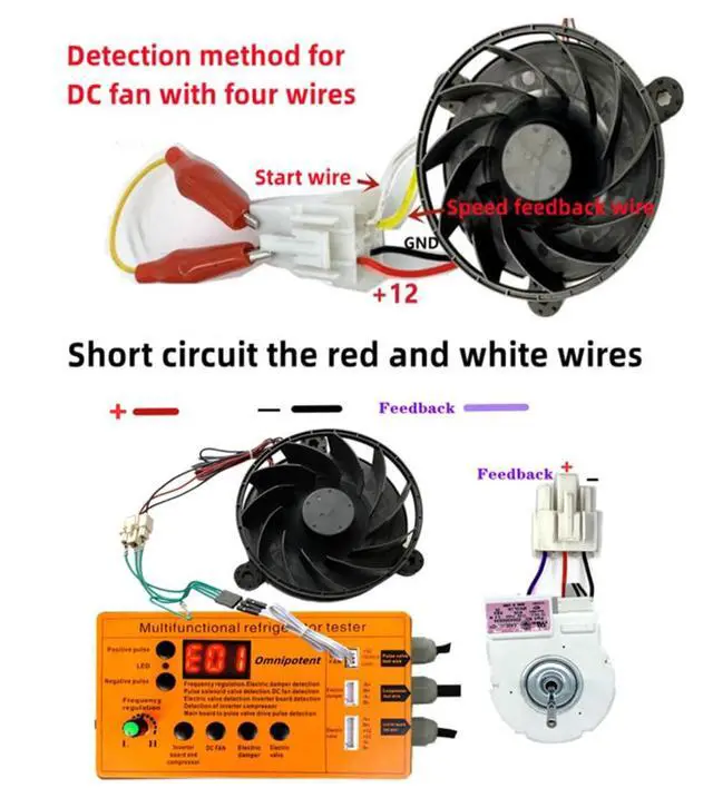Alt view image 4 of 7 - Multifunctional Refrigerator Compressor Tester, Refrigerator Inverter Compressor Pulse Solenoid Tester, DC Fan Damper Electric Valve Fault Detector