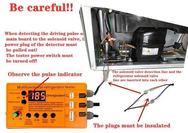 Alt view image 7 of 7 - Multifunctional Refrigerator Compressor Tester, Refrigerator Inverter Compressor Pulse Solenoid Tester, DC Fan Damper Electric Valve Fault Detector