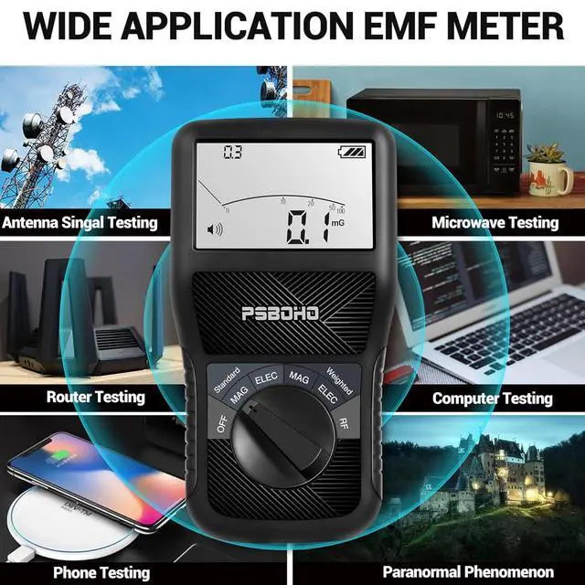 Alt view image 3 of 7 - EMF Meter for Electric Field, Magnetic Field, Radio Frequency Detection