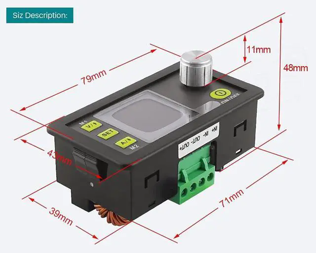 Alt view image 4 of 6 - DPS5005 USB DC 6-55V to 0-50V 5A Constant DC DC Voltage Current Step-down Power Supply Module Buck Voltage Converter Voltmeter communication(DPS5005-USB-BT)