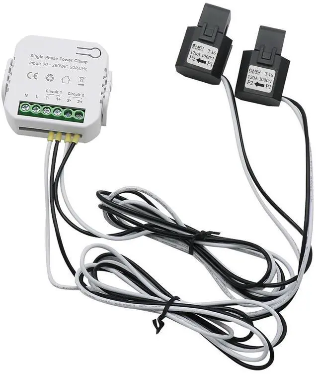 Main image of AC110V 220V 120A Tuya App Smart Two-Way Bilateral WiFi Energy Meter with 2PCS 120A 16MM CT Current Transformers Clamps Sensors KWh Power Eenrgy Electricity Consumption Monitor Meter Voltmeter Ammeter