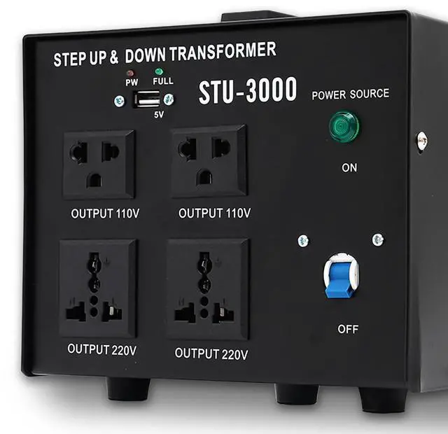 Main image of Voltage Converter 3000 Watt Voltage Transformer, AC 220V/110V Power Converter, Circuit Break Protection, 5V USB Port, Heavy Duty Step Up/Step Down Voltage Transformer Converter, CE Certified