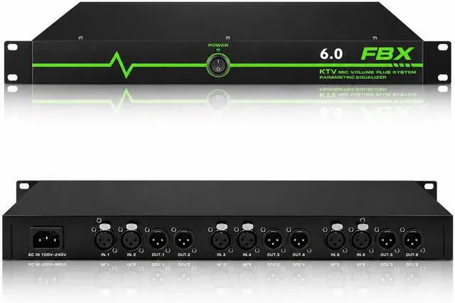 Main image of Professional Feedback Suppressor, Feedback Eliminator, Microphone Anti-Howling Audio Processor for Performance Stage KTV Conference Music Room (6 in 6 out)