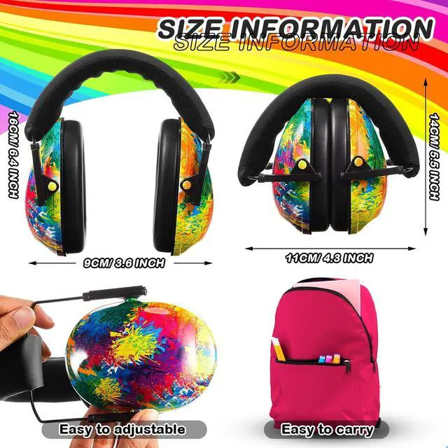 Alt view image 4 of 7 - 12 Pcs Kids Noise Cancelling Headphones Ear Muffs Colorful Style