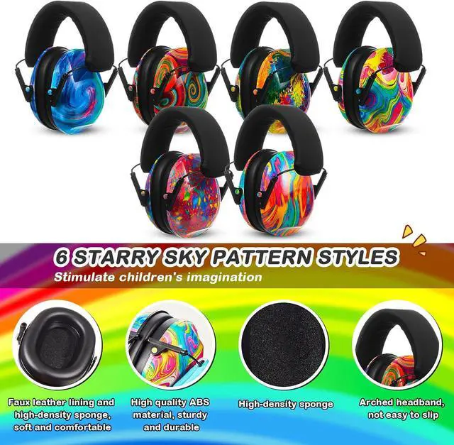 Alt view image 7 of 7 - 12 Pcs Kids Noise Cancelling Headphones Ear Muffs Colorful Style