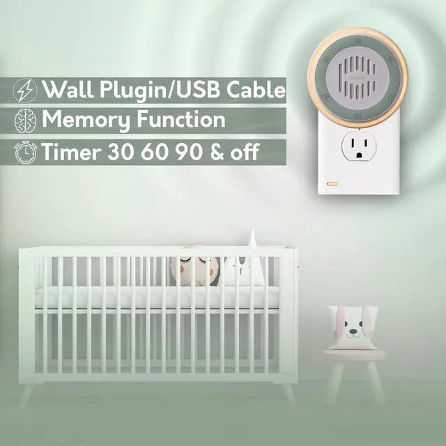 Alt view image 4 of 7 - Wall Plug in White Noise Sound Machine for Office Privacy & Noise Canceling, White Noise Machine for Sleeping Adults & Baby, Therapy Noise Blocker with 20 Soothing Sounds & Nightlight by .