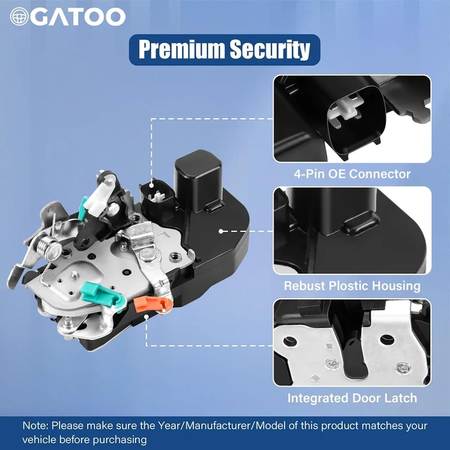 Alt view image 6 of 7 - Front Left Driver-Side Door Lock Latch Actuator for Dodge Ram 2003-2010