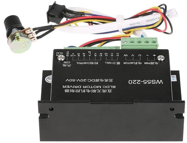 Alt view image 3 of 7 - DC Brushless Motor Controller, 48V 500W 3-Phase BLDC Driver, High Speed Spindle Motor Speed Controller with Analog Regulation, Overcurrent and Locked-Rotor Protection