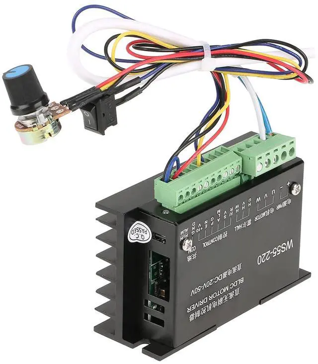 Alt view image 4 of 7 - DC Brushless Motor Controller, 48V 500W 3-Phase BLDC Driver, High Speed Spindle Motor Speed Controller with Analog Regulation, Overcurrent and Locked-Rotor Protection