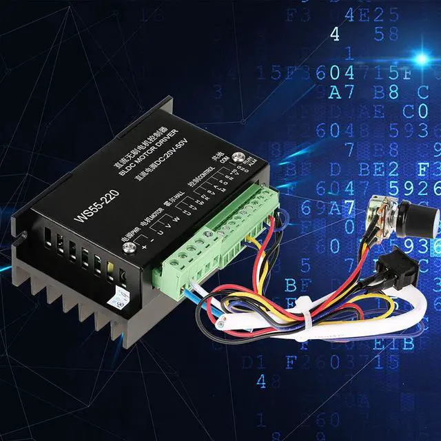 Alt view image 6 of 7 - DC Brushless Motor Controller, 48V 500W 3-Phase BLDC Driver, High Speed Spindle Motor Speed Controller with Analog Regulation, Overcurrent and Locked-Rotor Protection