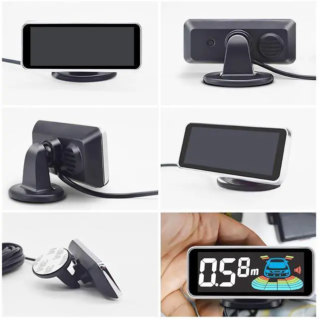Alt view image 4 of 7 - Parktronic 8 Parking Sensors Kit Reverse Backup Radar System Rear and Front View with Sound Warning Ultrasonic Distance Detection for Car Vihicle