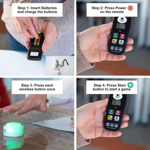 Alt view image 3 of 7 - Wireless Game Show Buzzer Set, 8 Answer Buzzers with Light & Sound