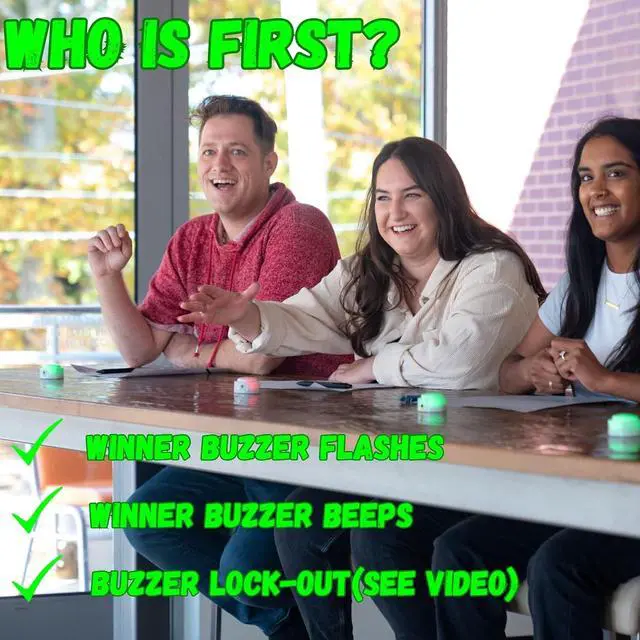 Alt view image 6 of 7 - Wireless Game Show Buzzer Set, 8 Answer Buzzers with Light & Sound