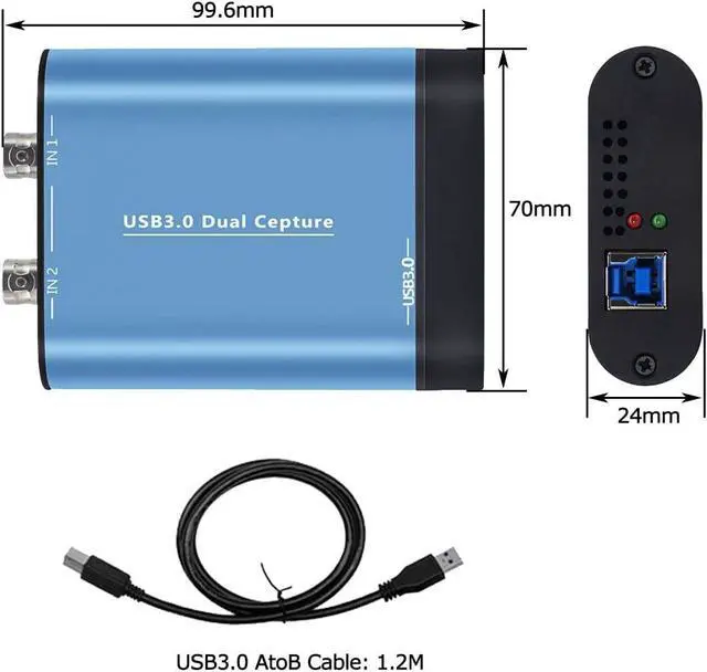 Alt view image 3 of 5 - Dual SDI Input to USB3.0 Video Lossless Capture 360MB/s for Windows 1080P 60fps UVC YUV422 PnP Broadcast Live Streaming Convert USB External 3G-SDI Video Capture Free Driver