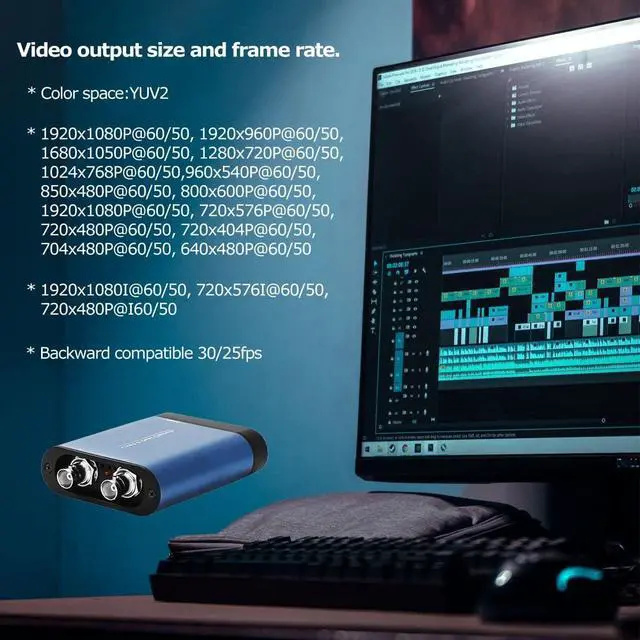 Alt view image 4 of 5 - Dual SDI Input to USB3.0 Video Lossless Capture 360MB/s for Windows 1080P 60fps UVC YUV422 PnP Broadcast Live Streaming Convert USB External 3G-SDI Video Capture Free Driver
