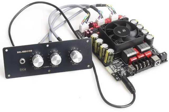 Main image of T220HS-W Power Amplifier Board 2.0 Channel 220W×2 with Treble and Bass, 12V-36V Audio Power Amplifier Module with Front Panel