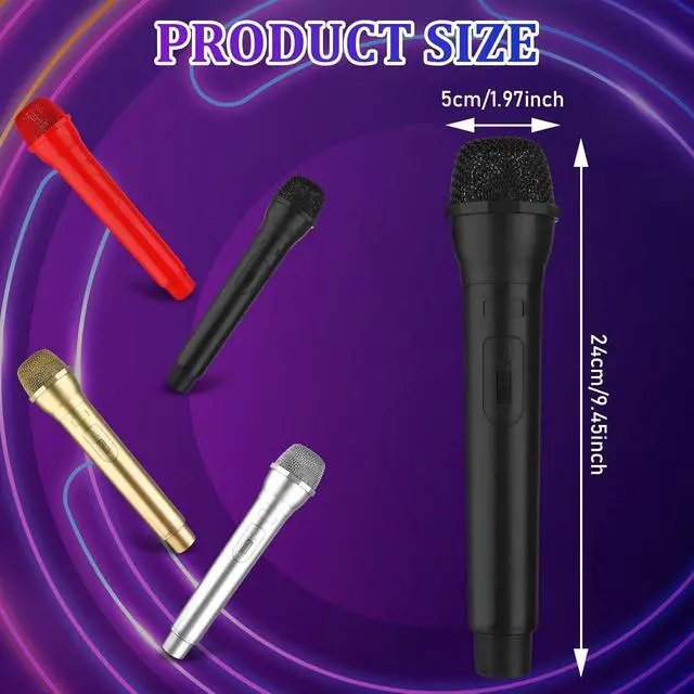Alt view image 2 of 7 - 12 Pcs Microphone Prop Play Plastic Toy Microphone Fake Microphones Prop Simulate Speech Practice Plastic Realistic Micro-phone Fake Micro-phone Stage for Boys Girls Costume Music Party Favors