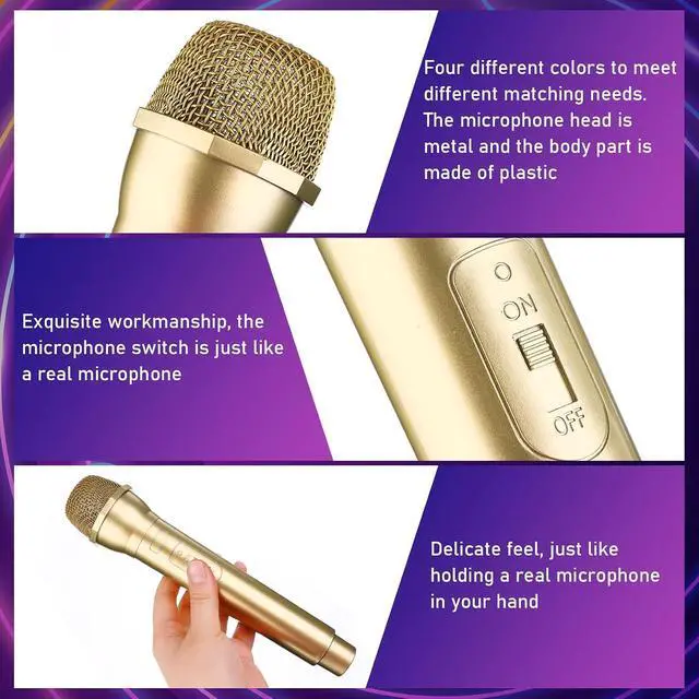 Alt view image 3 of 7 - 12 Pcs Microphone Prop Play Plastic Toy Microphone Fake Microphones Prop Simulate Speech Practice Plastic Realistic Micro-phone Fake Micro-phone Stage for Boys Girls Costume Music Party Favors