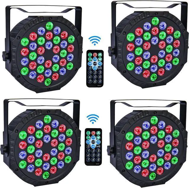 Main image of Stage Lights 36 LED Par Lights RGB Stage Lighting Uplights 7 Modes DJ Light Sound Activation Control with Remote Control Stage Light for Disco Wedding Party Event Club Bar Christmas (4 Pack)