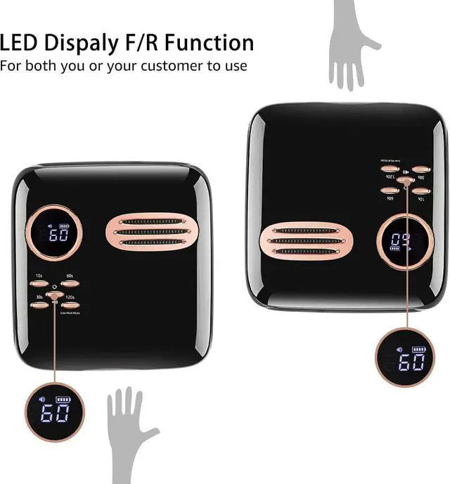 Alt view image 5 of 6 - 72W Cordless UV LED Nail Lamp for Gel Polish, Rechargeable Nail Polish Dryer Gel Machine for Manicure and Pedicure, Fast Nail Polish Curling Lamp with 4 Timer Setting Automatic Sensor
