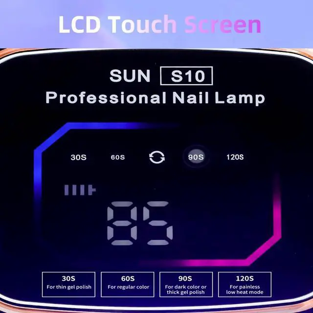 Alt view image 2 of 7 - Cordless Black Nail Lamp for Gel X, Professional LED UV Nail Curing Lamp for Gel Nail Polish, Fast Nail Dryer with 4 Timers & Sensor, Rechargeable UV Lights for Salon & Home