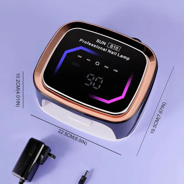 Alt view image 3 of 7 - Cordless Black Nail Lamp for Gel X, Professional LED UV Nail Curing Lamp for Gel Nail Polish, Fast Nail Dryer with 4 Timers & Sensor, Rechargeable UV Lights for Salon & Home