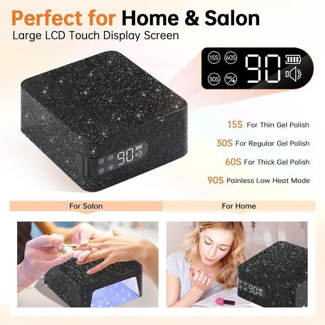 Alt view image 4 of 7 - 96W UV Nail Lamp, Cordless Nail Dryer