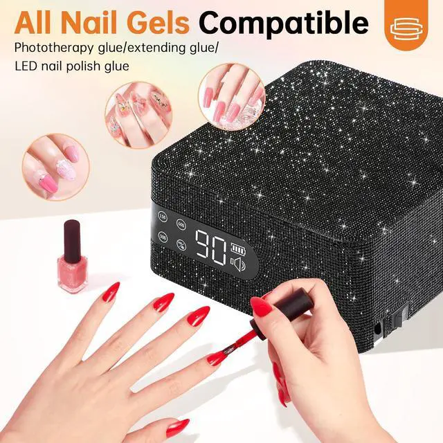 Alt view image 7 of 7 - 96W UV Nail Lamp, Cordless Nail Dryer
