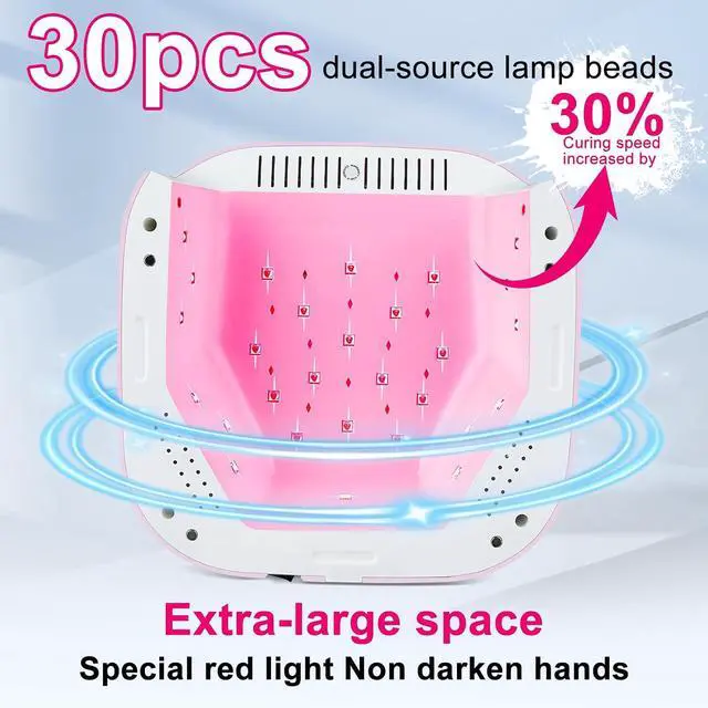 Alt view image 3 of 7 - Red Light UV LED Nail Lamp, Cordless Professional UV Nail Light