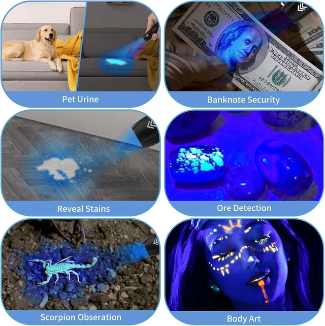 Alt view image 3 of 7 - 40-Pack 365nm Mini Rechargeable UV Flashlight 3W UV Light for Pet Stain Detection, Hotel Cleaning, Resin Curing, Gem & Scorpion Inspection