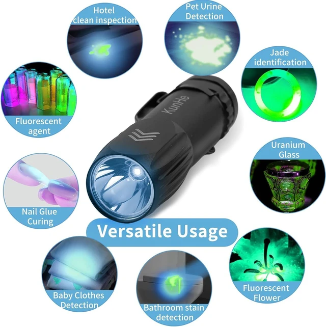 Alt view image 7 of 7 - 40-Pack 365nm Mini Rechargeable UV Flashlight 3W UV Light for Pet Stain Detection, Hotel Cleaning, Resin Curing, Gem & Scorpion Inspection