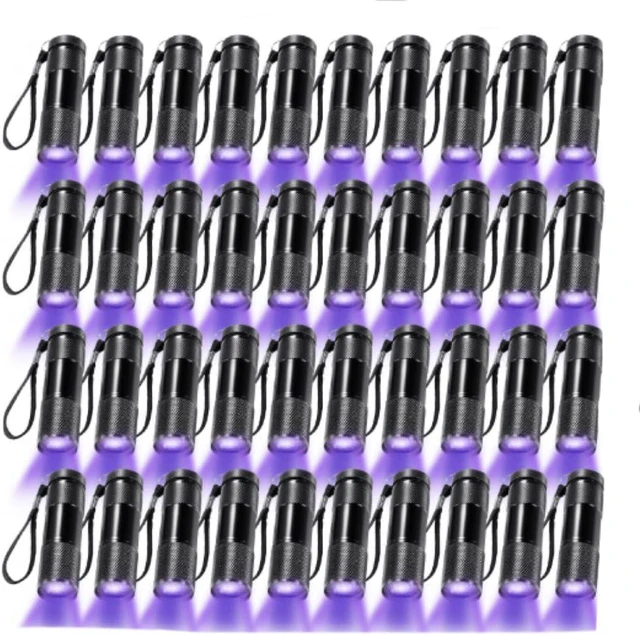 Main image of 40-Pcs Mini UV Black Light Flashlights Purple Light, Black Color