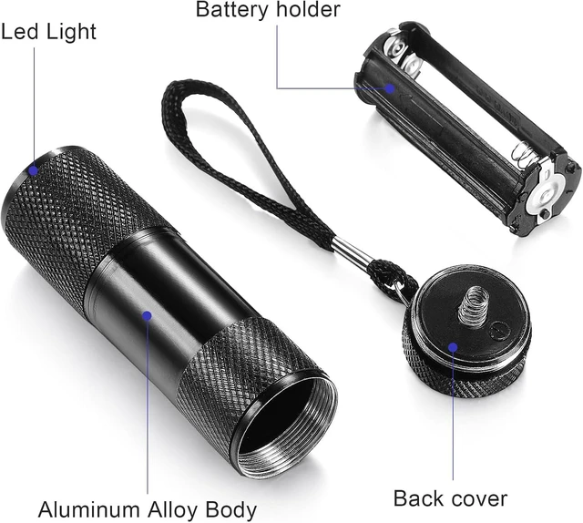 Alt view image 5 of 7 - 40-Pcs Mini UV Black Light Flashlights Purple Light, Black Color
